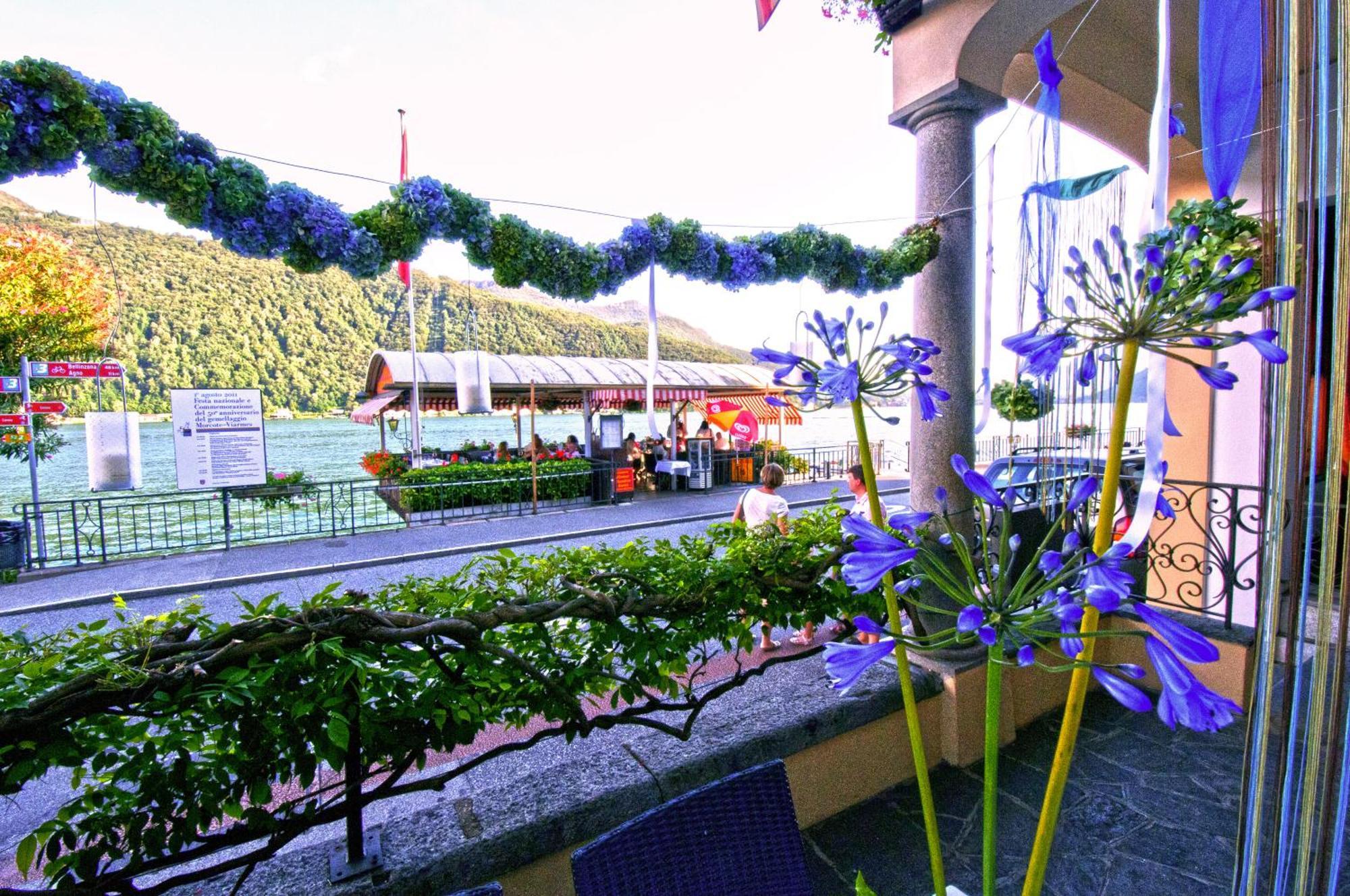 Albergo Ristorante Della Posta Morcote Exterior foto
